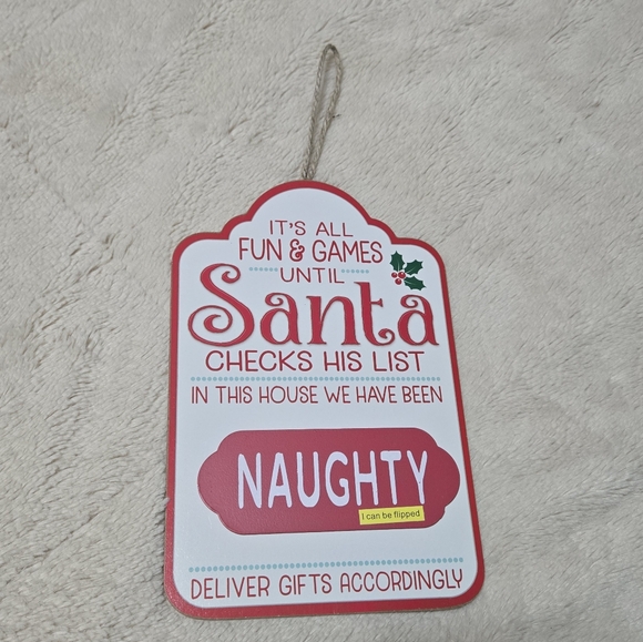 Santa Checks His List Holiday Changeable Sign Naughty or Nice List NEW - Picture 9 of 9